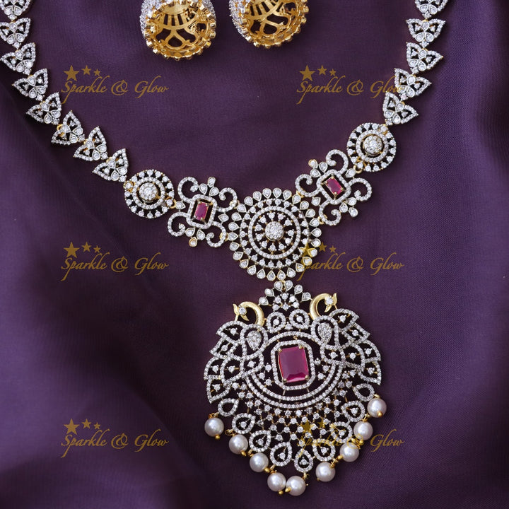 Exquisite Gold Long Necklace Set for Weddings & Celebrations