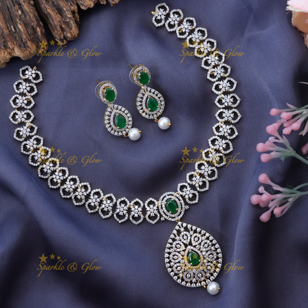 Elegant Gold Plated Necklace Set for Weddings | Sparkle & Glow