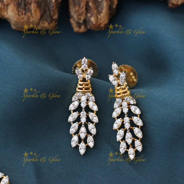 Exquisite Gold Short Necklace Set with Dazzling Earrings