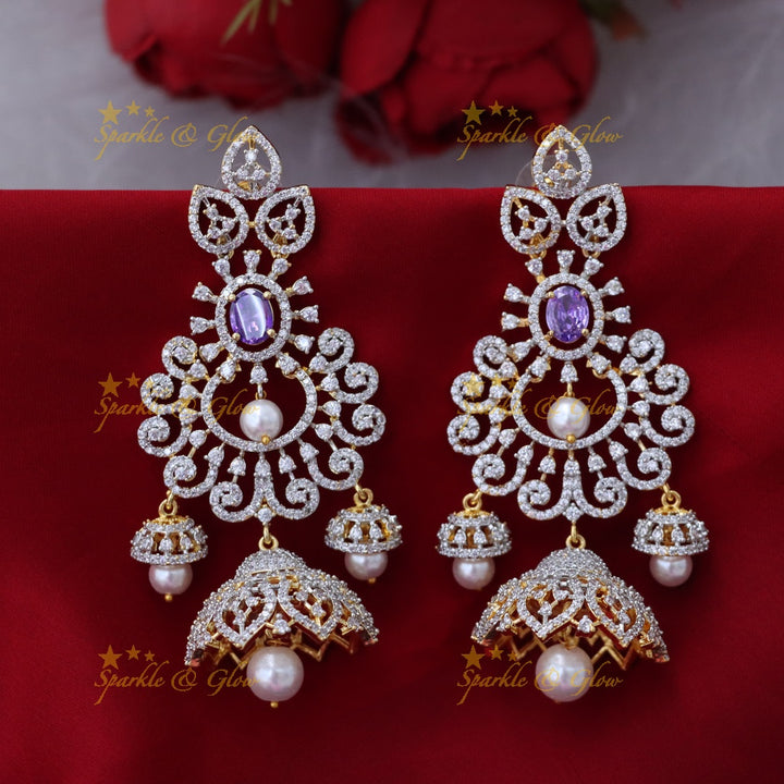 Exquisite Gold-Plated Jhumkas with Pearls & Stones
