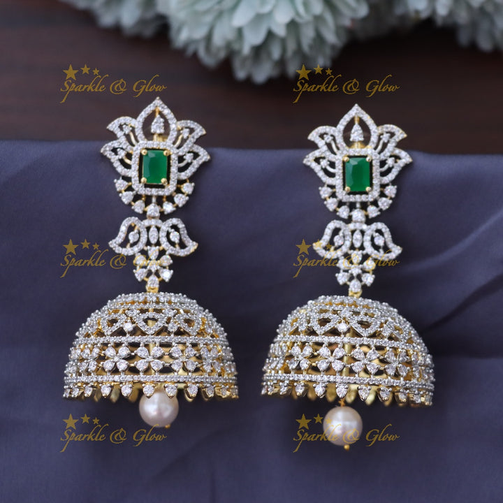 Exquisite Gold & Emerald Jhumka Earrings for Celebrations