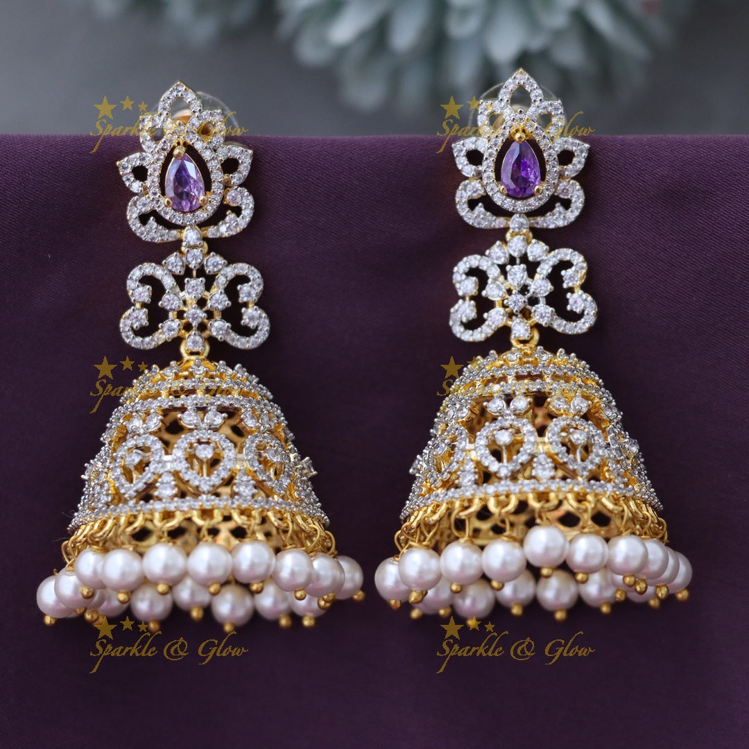 Elegant Gold-Inspired Earrings with Pearl Drops