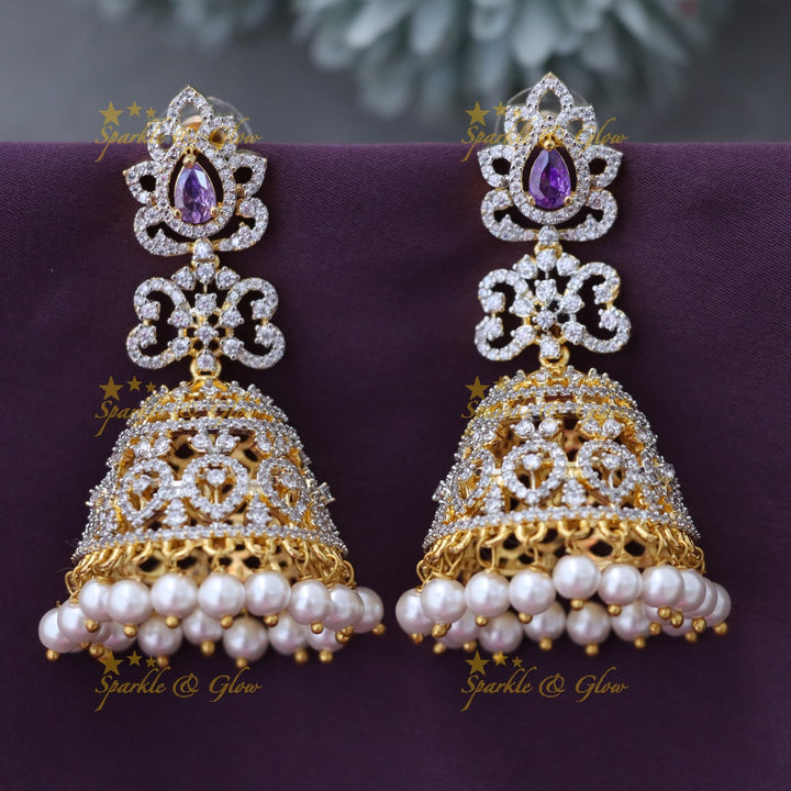 Elegant Gold-Inspired Earrings with Pearl Drops