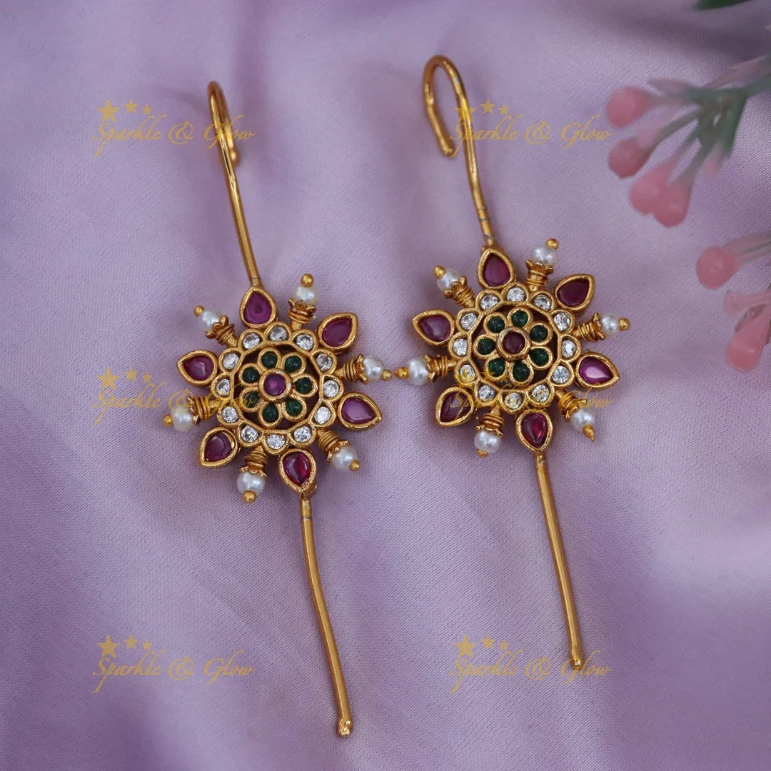 Exquisite Gold-Tone Wedding Ear Cuffs - Sparkle & Glow