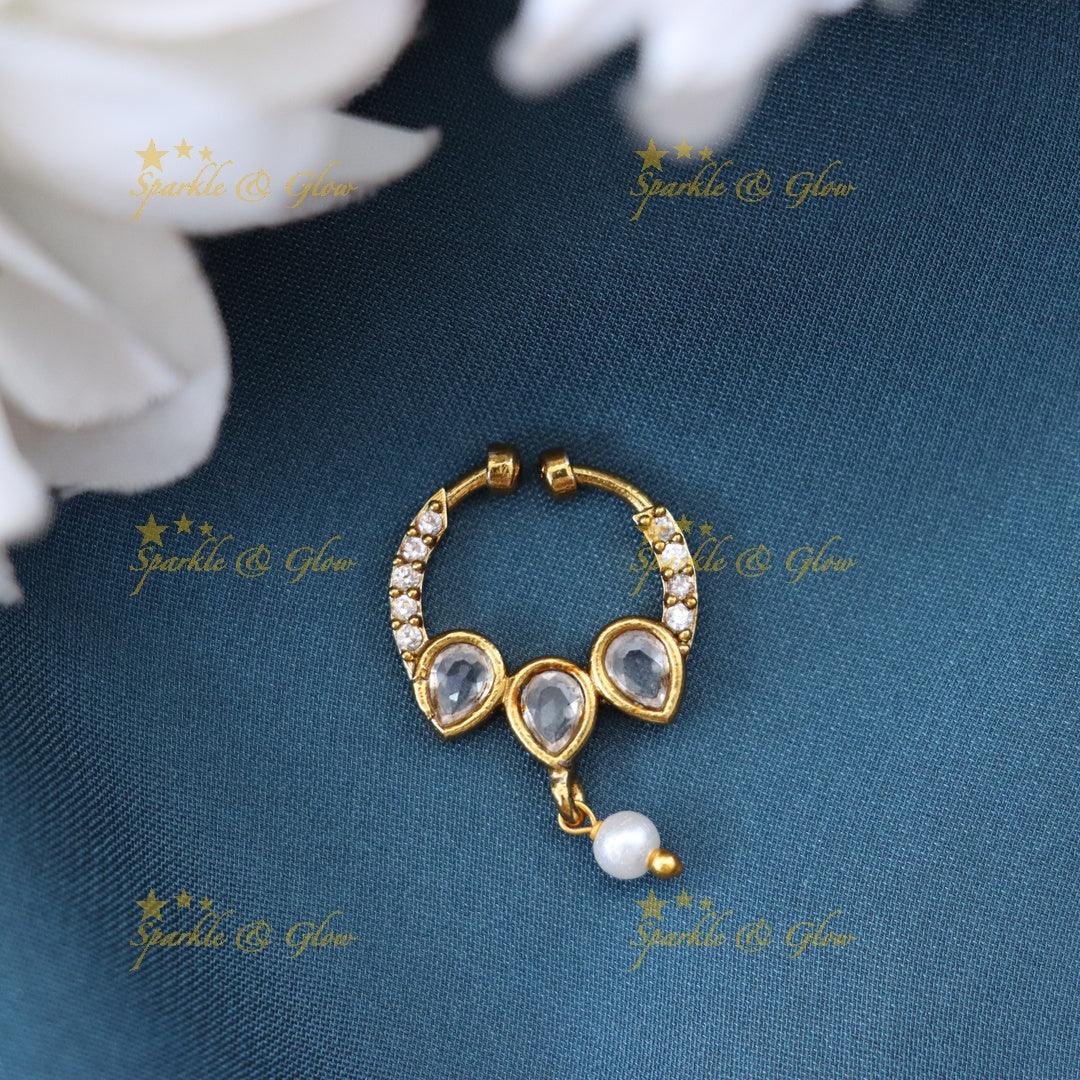 Exquisite Gold-Plated Nose Ring for Special Events