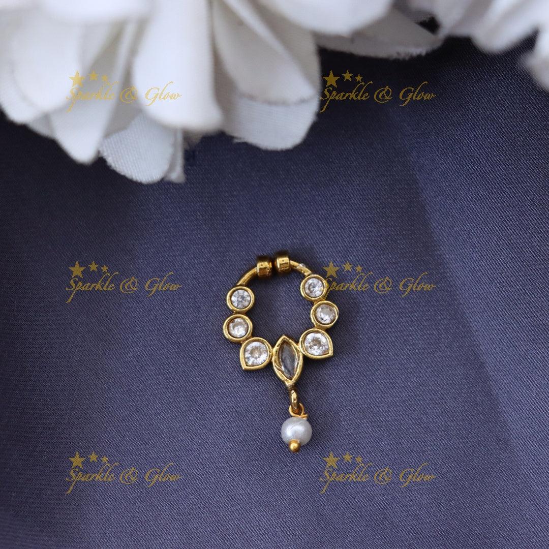 Gold-Plated Wedding Nose Ring - Sparkle & Glow