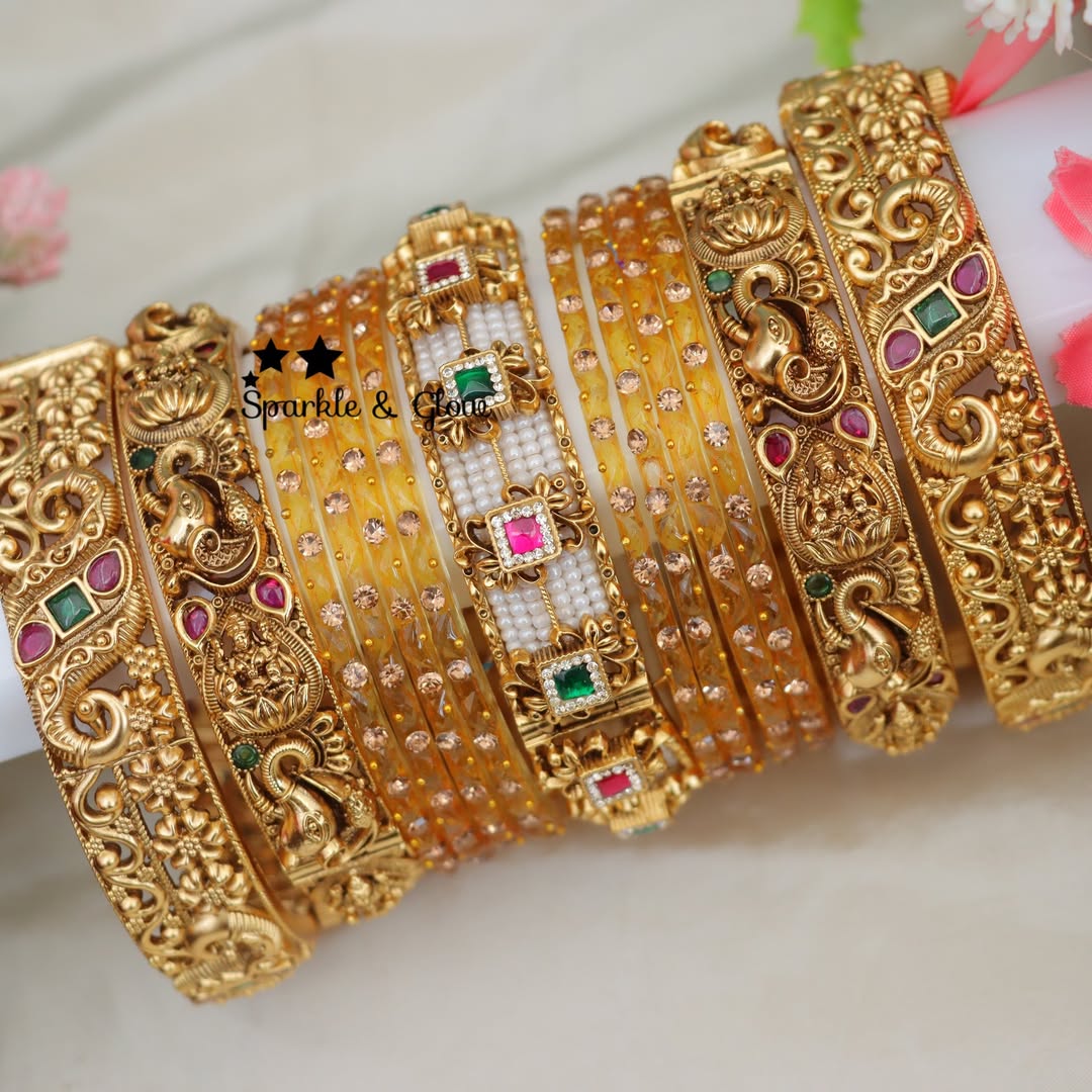 Exquisite Lakshmi Peacock Bangles - Bridal Edition