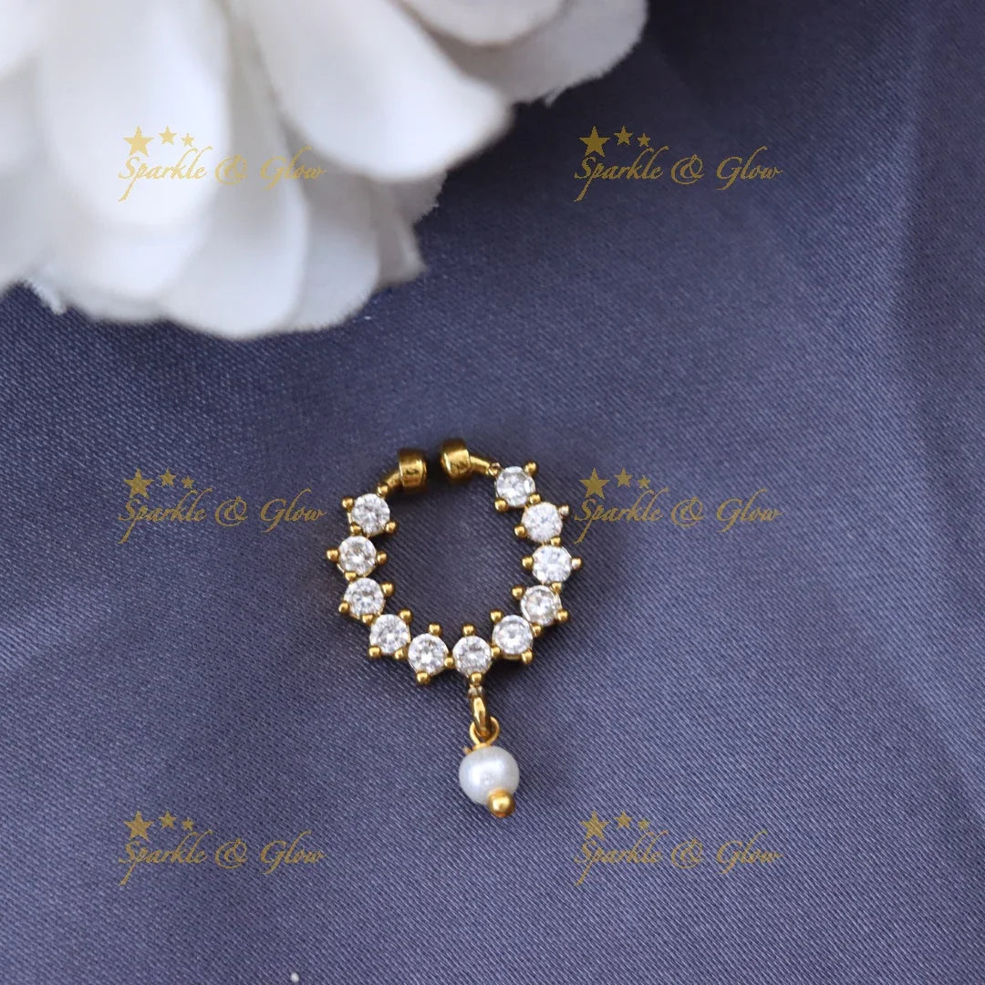 Radiant Gold-Plated Wedding Nose Ring with Elegance