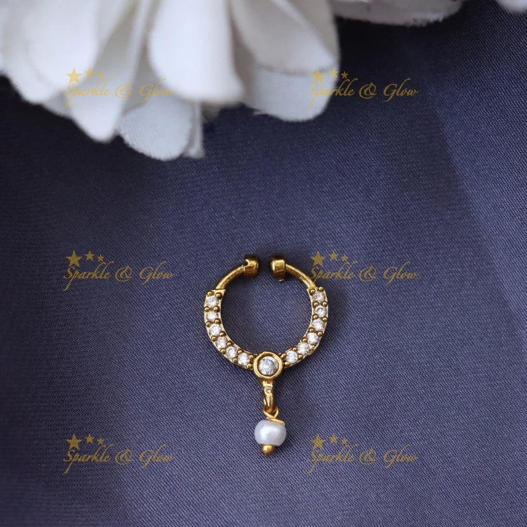 Gleaming Gold Nose Ring for Weddings and Festivals