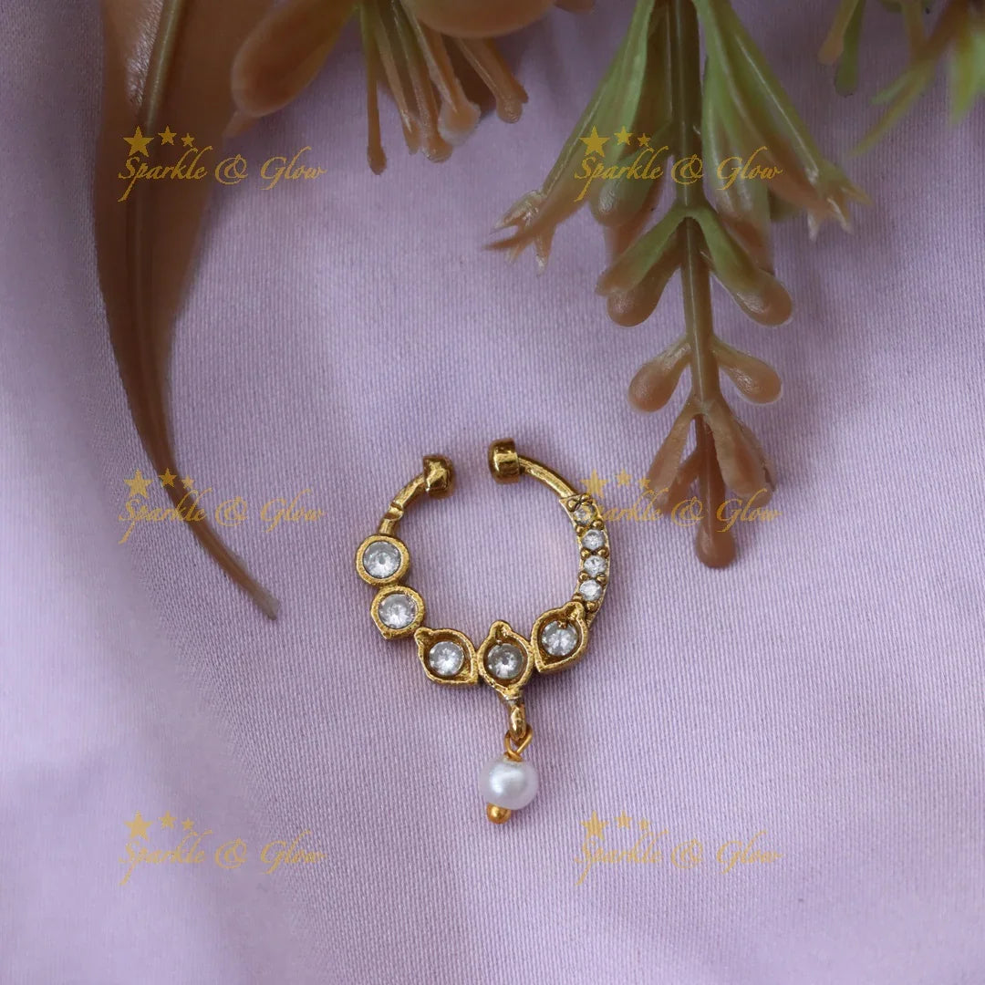 Elegant Gold-Toned Festival Nose Ring for Every Celebration
