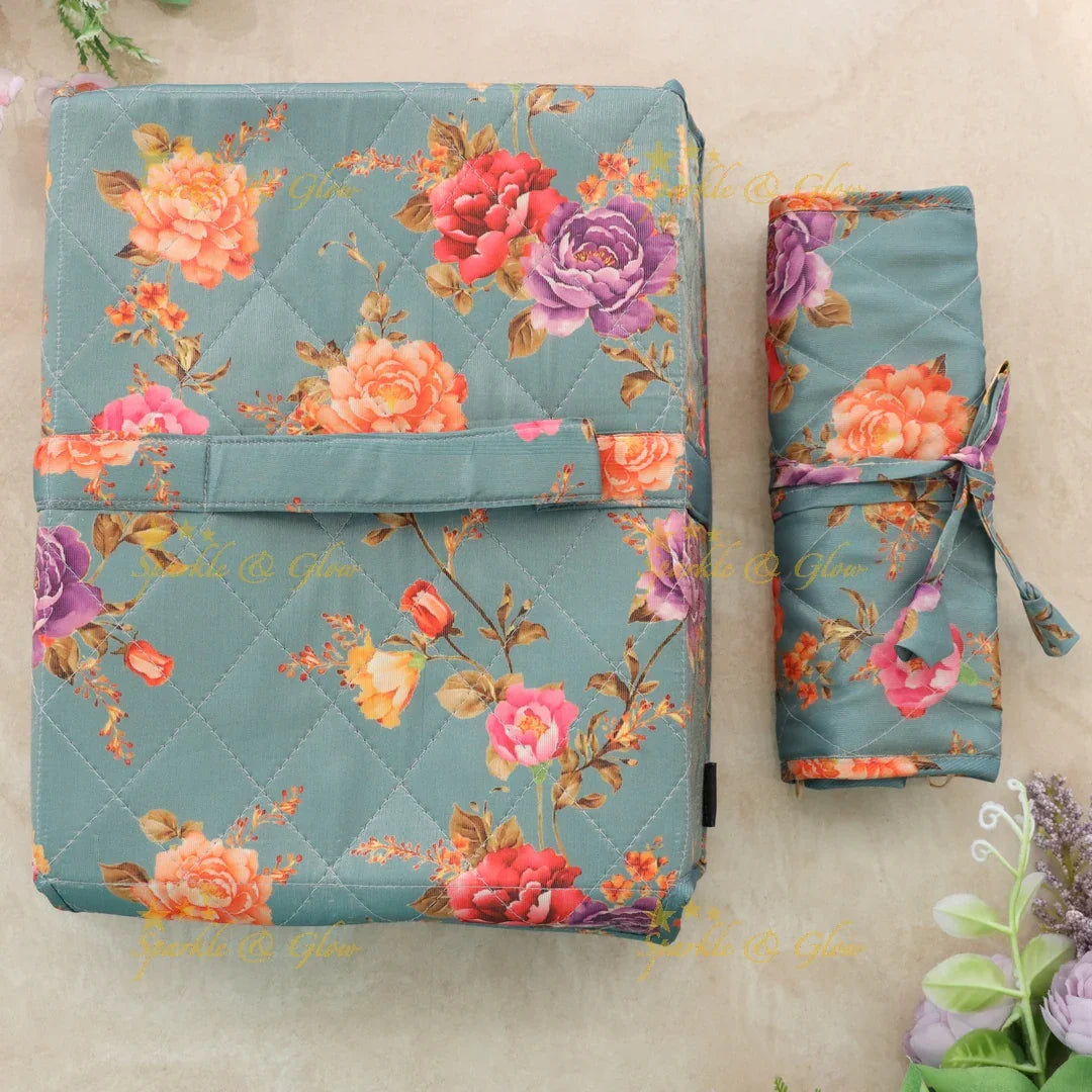 Elegant Floral Jewellery Organiser Box for Travel