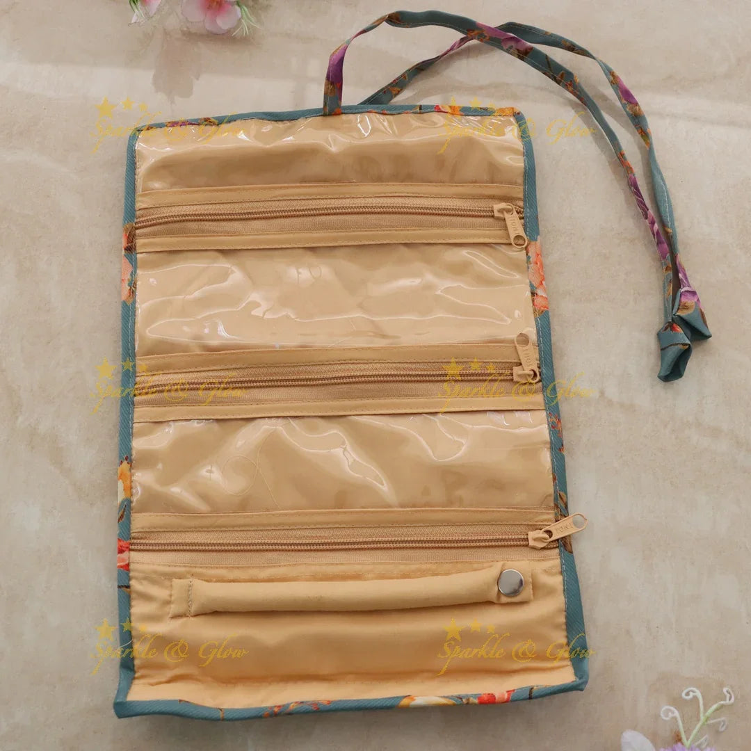 Elegant Floral Jewellery Organiser Box for Travel