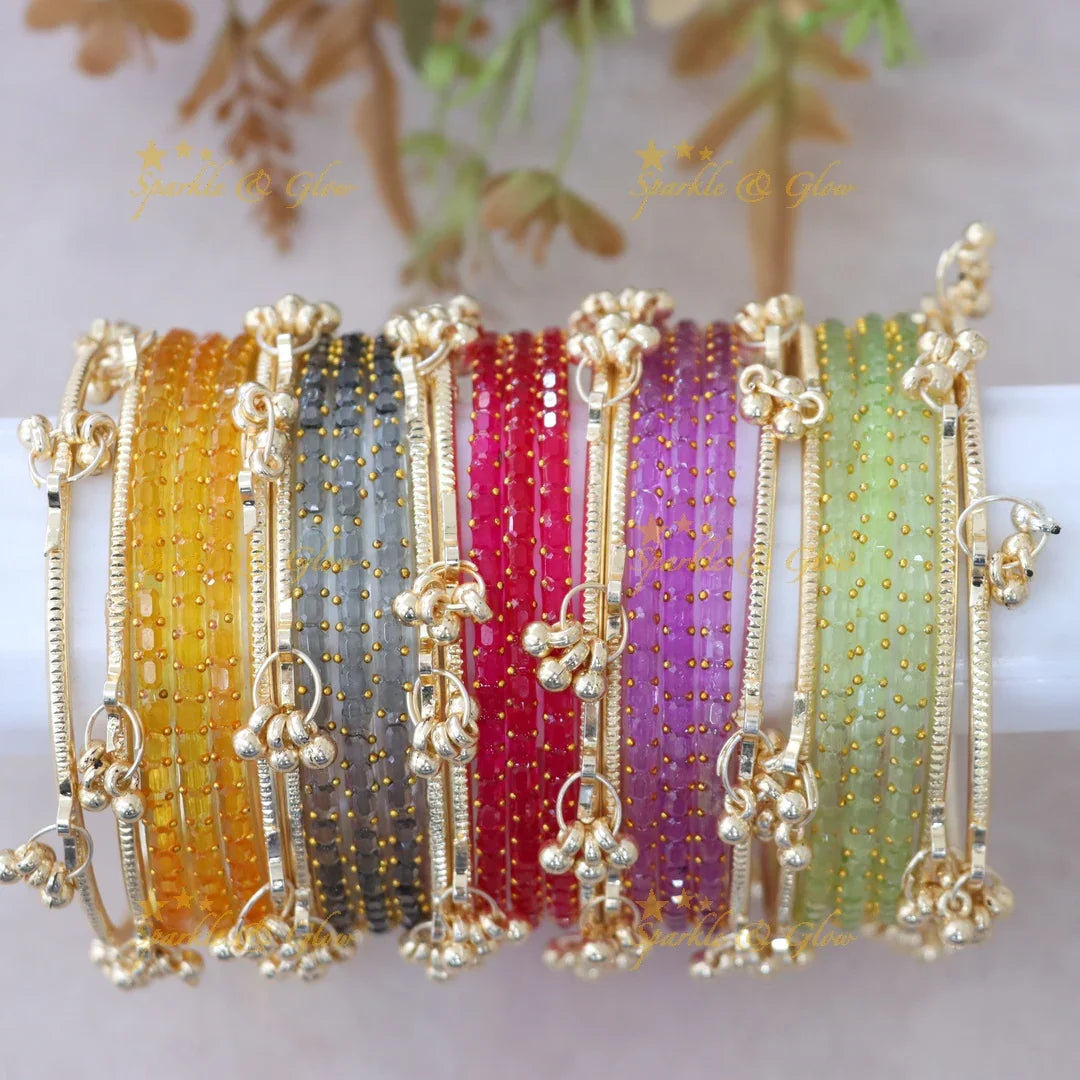 Multicolored Bridal Kashmiri and Glass Bangles - Elegance Redefined
