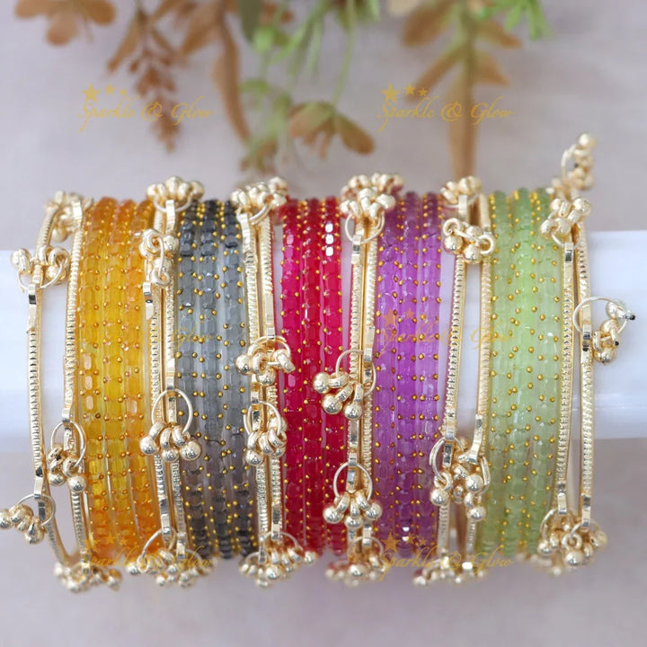 Multicolored Bridal Kashmiri and Glass Bangles - Elegance Redefined