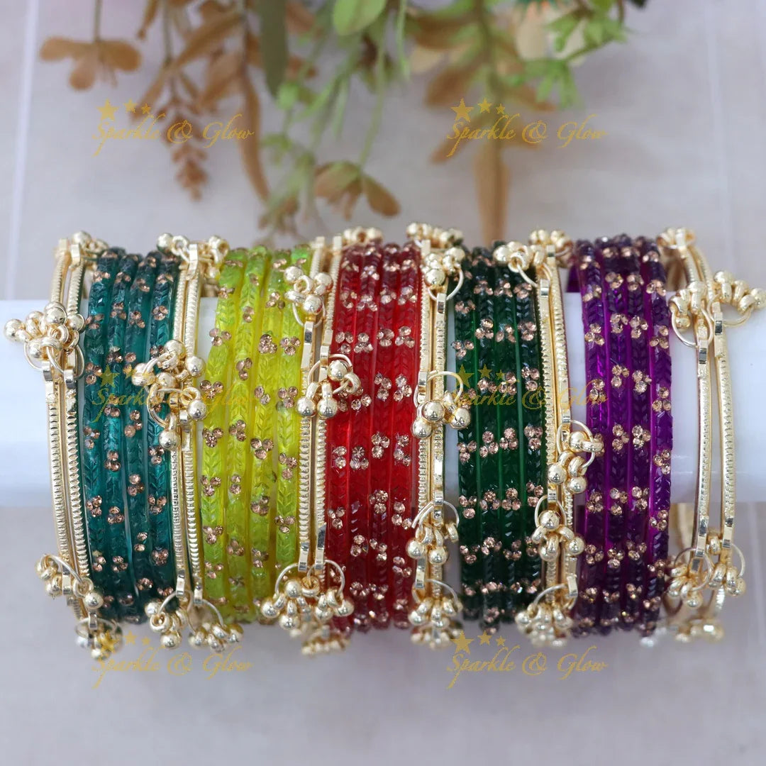Multicolored Bridal Kashmiri and Glass Bangles - Elegance Redefined