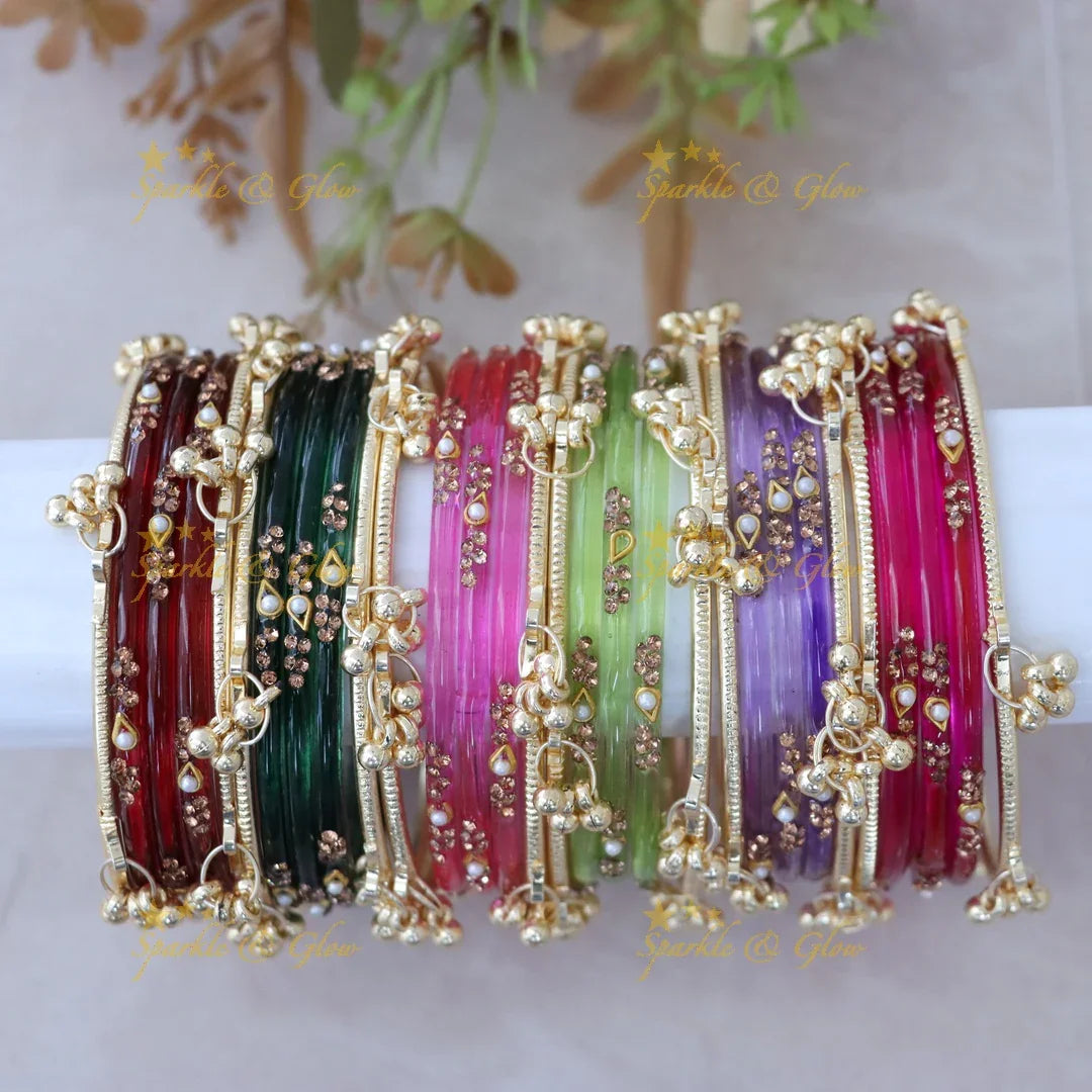 Multicolored Bridal Kashmiri and Glass Bangles - Elegance Redefined