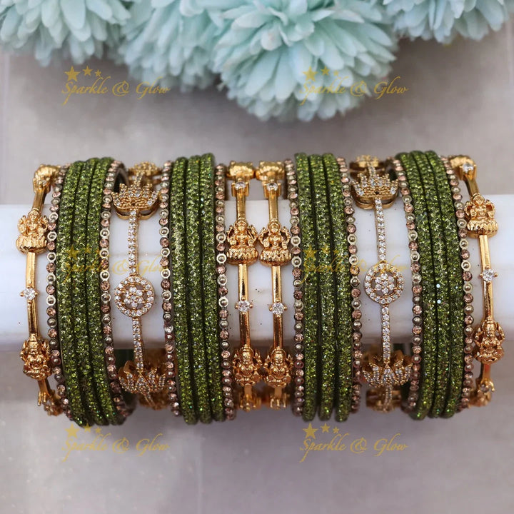 Exquisite Lakshmi Lotus Floral Bridal Bangles - Latest Collection