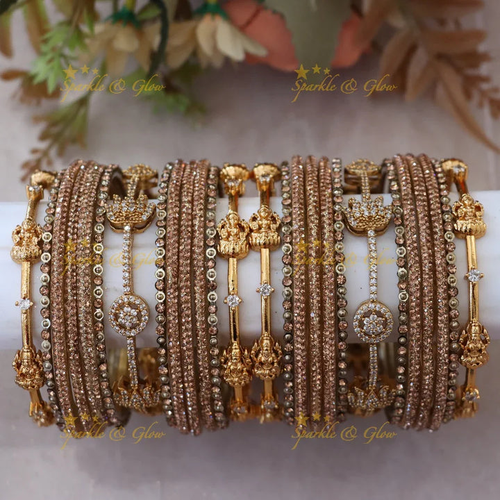 Exquisite Lakshmi Lotus Floral Bridal Bangles - Latest Collection