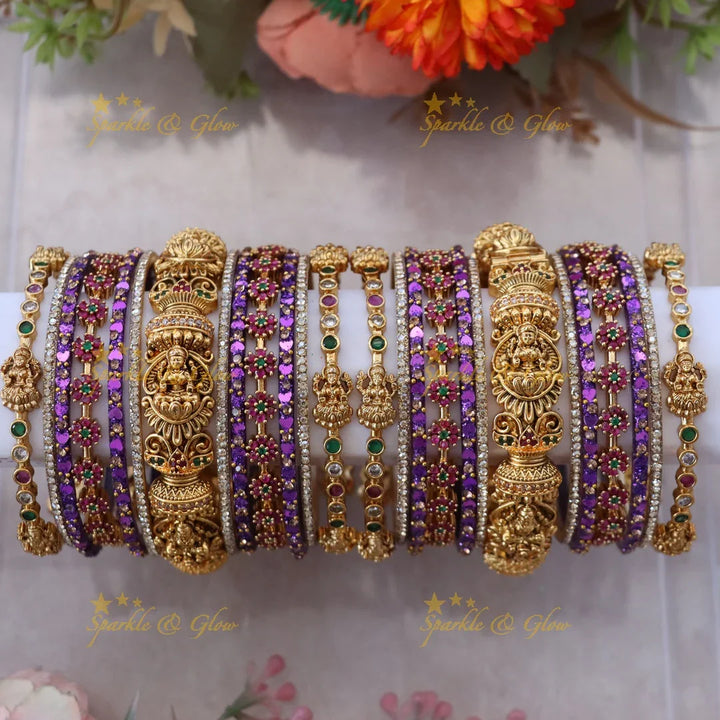 Exquisite Floral Lakshmi Bangle Set for Brides