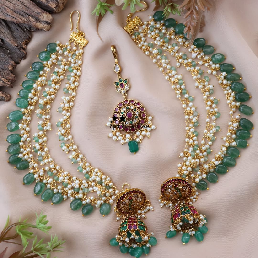 Peacock Charm Earrings & Earchain Set - Exquisite Elegance