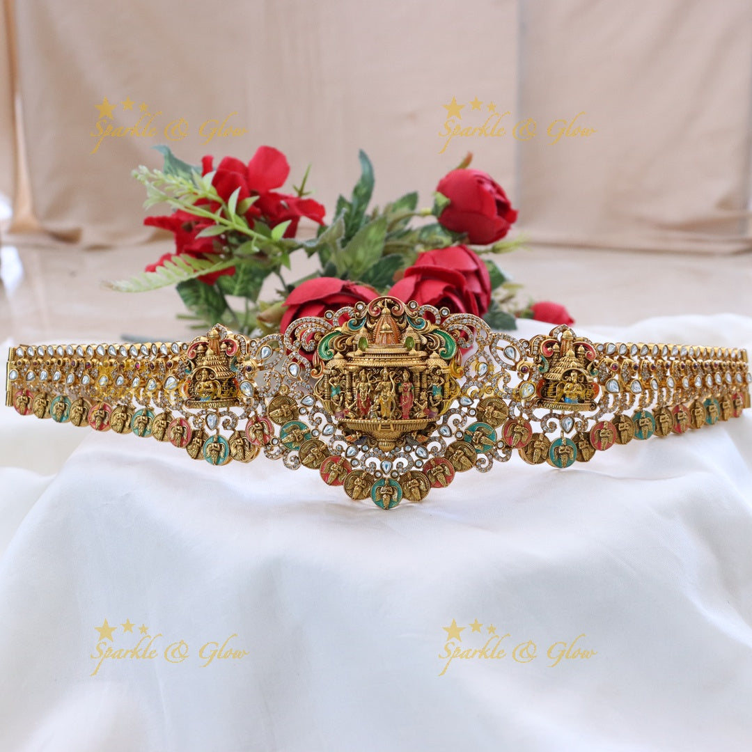 Exquisite Temple Gold Hip Belt for Elegant Weddings
