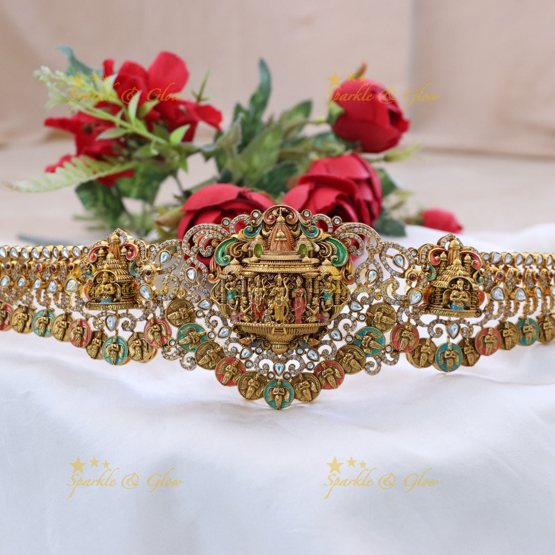 Exquisite Temple Gold Hip Belt for Elegant Weddings