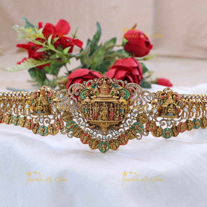 Exquisite Temple Gold Hip Belt for Elegant Weddings