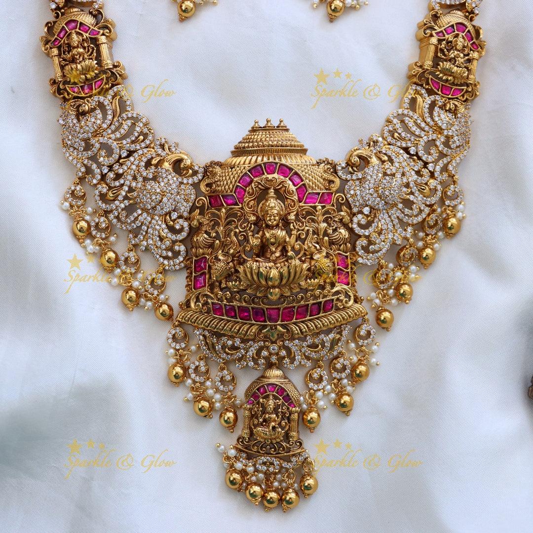 Exquisite Temple Necklace & Earrings - Sparkle & Glow