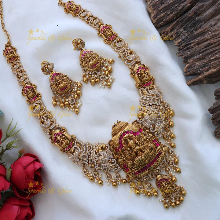 Exquisite Temple Necklace & Earrings - Sparkle & Glow