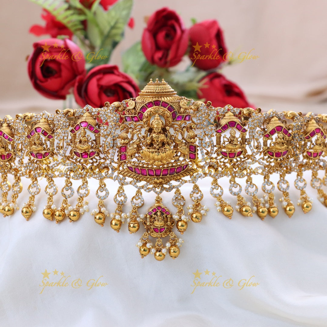 Exquisite Gold-Like Temple Hip Belt for Weddings