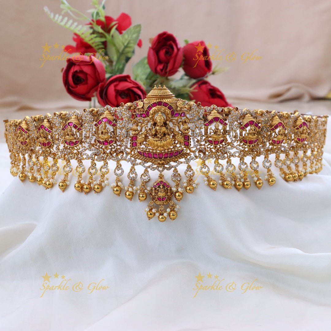 Exquisite Gold-Like Temple Hip Belt for Weddings