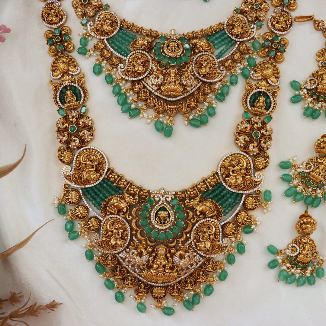 Exquisite Indian Bridal Gold Temple Jewellery Set