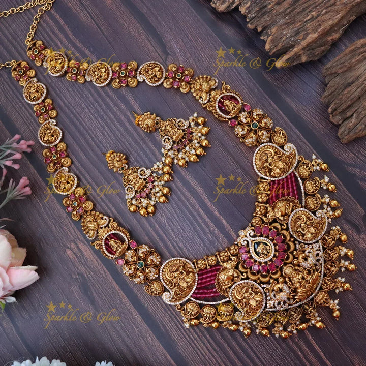 Exquisite Gold Temple Necklace for Weddings & Festivals