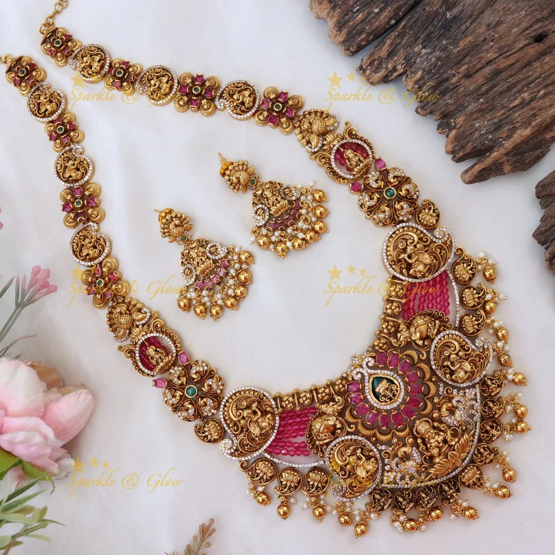 Exquisite Gold Temple Necklace for Weddings & Festivals