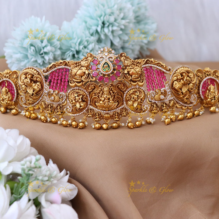 Elegant Gold Temple Hip Belt for Festive Occasions