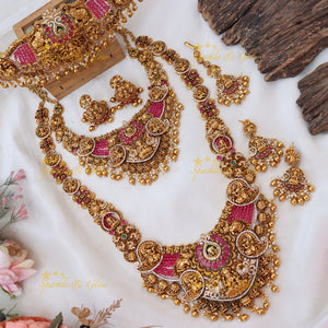 Exquisite Indian Bridal Gold Temple Jewellery Set