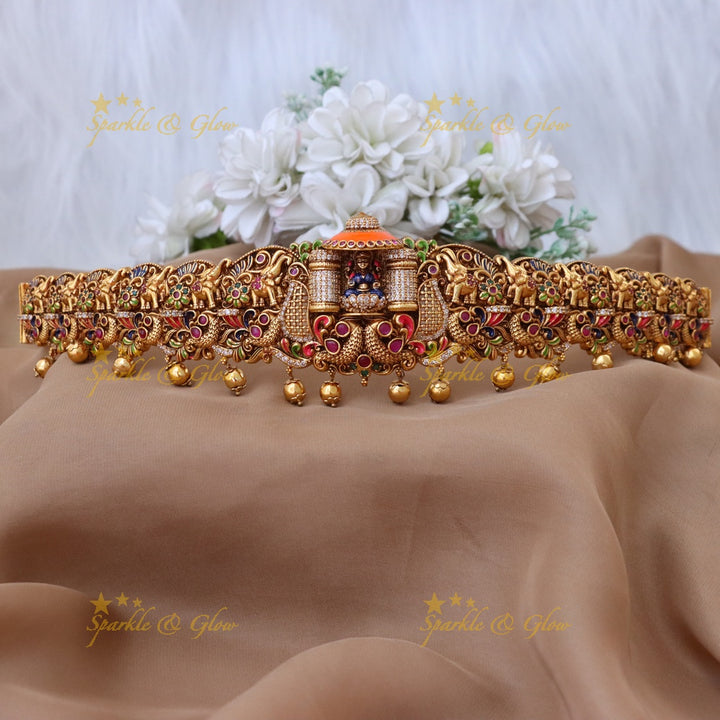 Luxurious Gold Temple Hip Belt for Weddings & Festivities