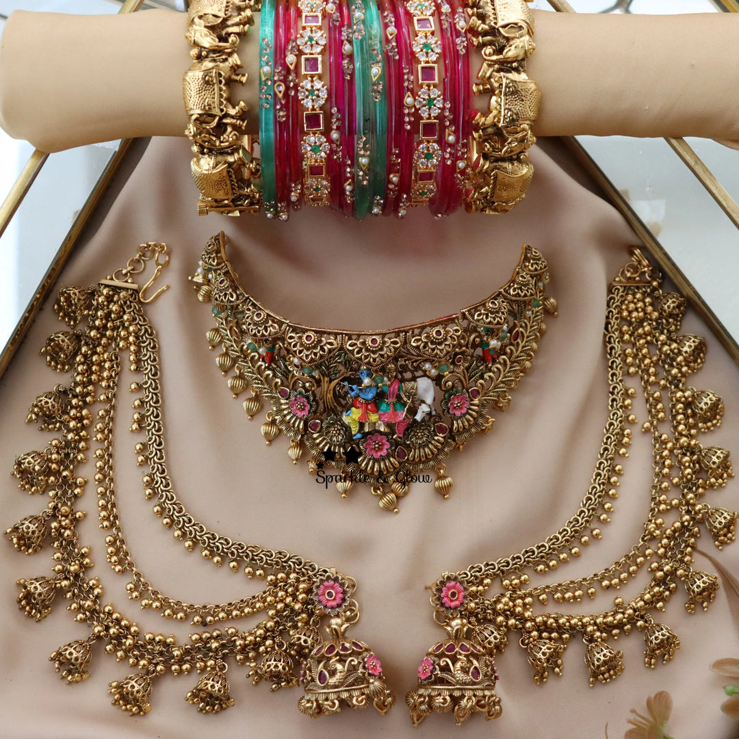 Exquisite Radha Krishna Choker Set - Premium Jewelry