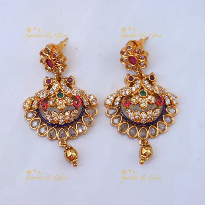 Majestic Temple Necklace & Earrings for Festivals