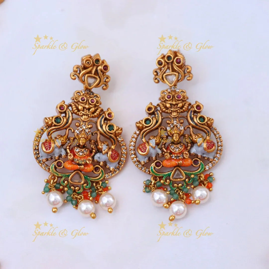 Exquisite Long Temple Necklace for Weddings & Festivals