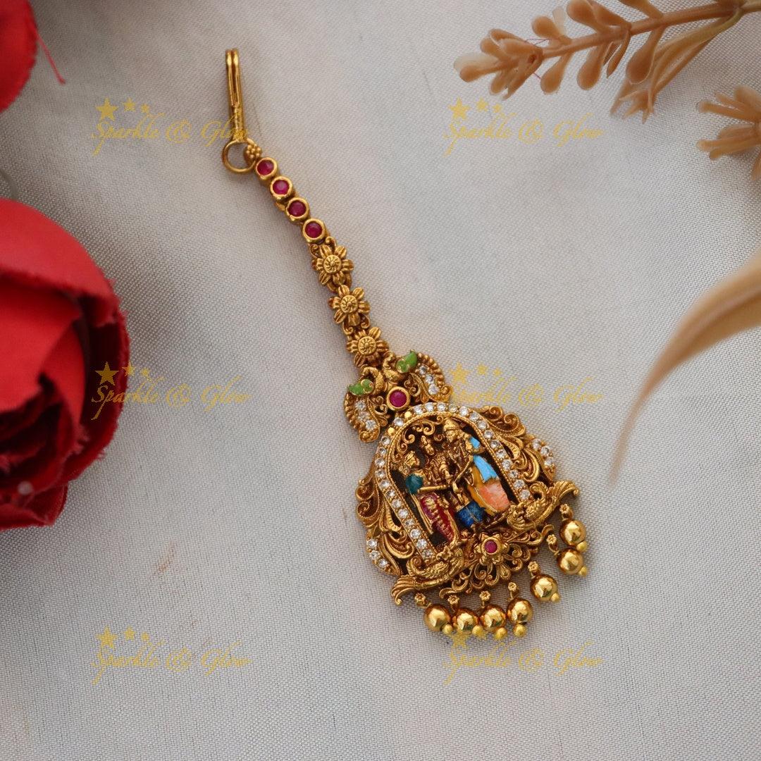 Exquisite Indian Temple Maang Tikka for Brides