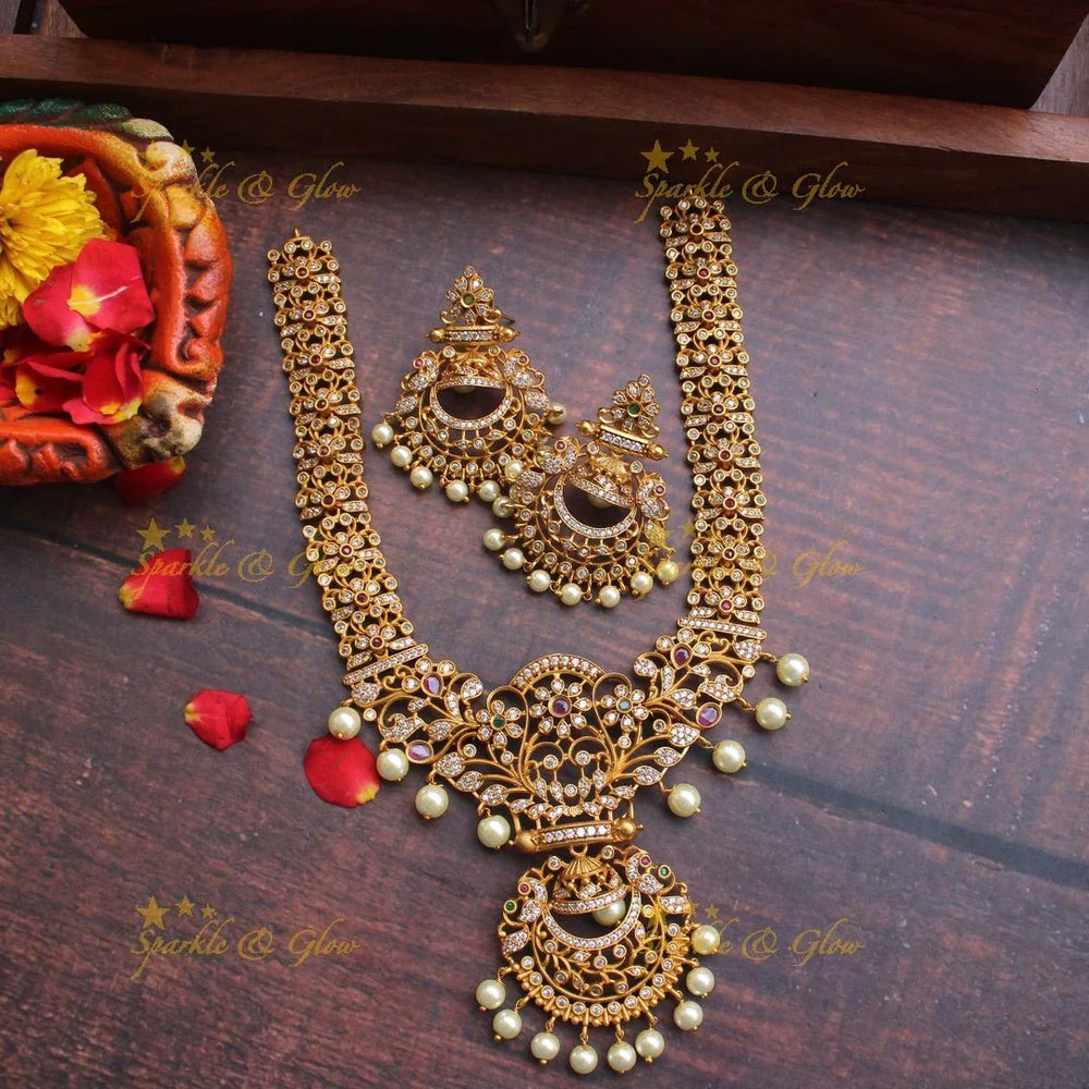 CZ stones non idol premium matte necklace - Sparkle and Glow
