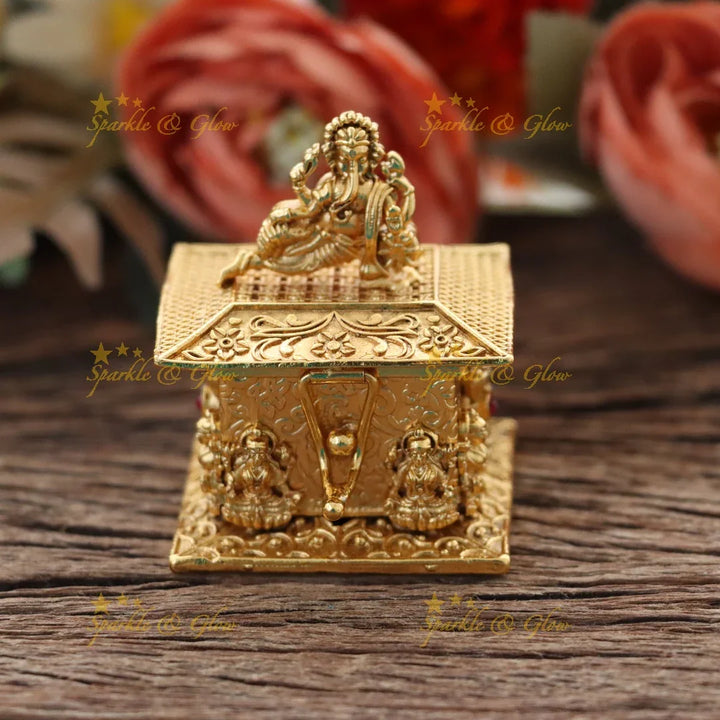 Stunning Gold Kumkum Box for Weddings & Festivities