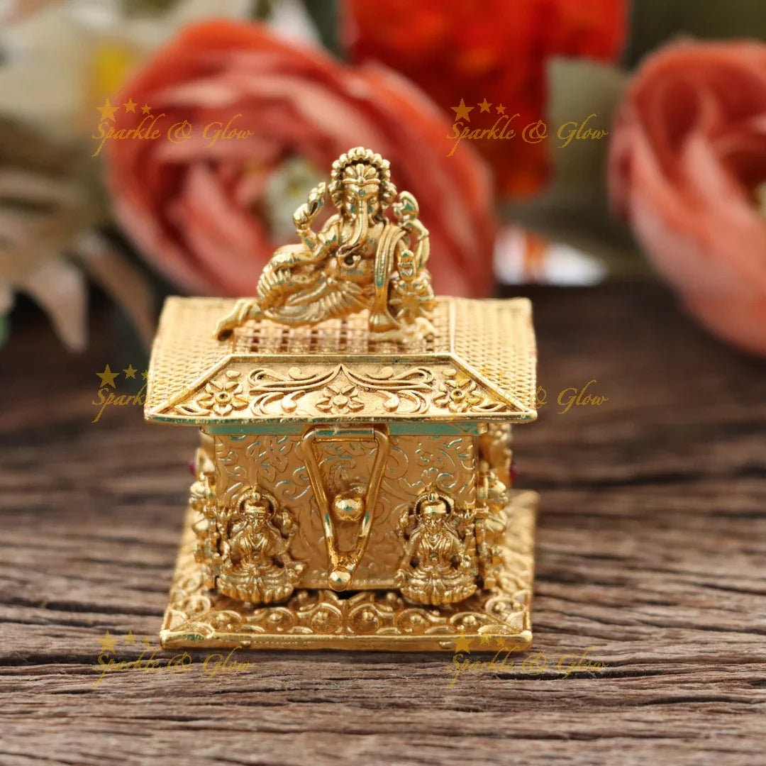 Stunning Gold Kumkum Box for Weddings & Festivities
