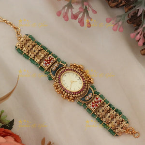 Antique Gold Watch with Gem Accents – Elegant Design Preorder 30 Days