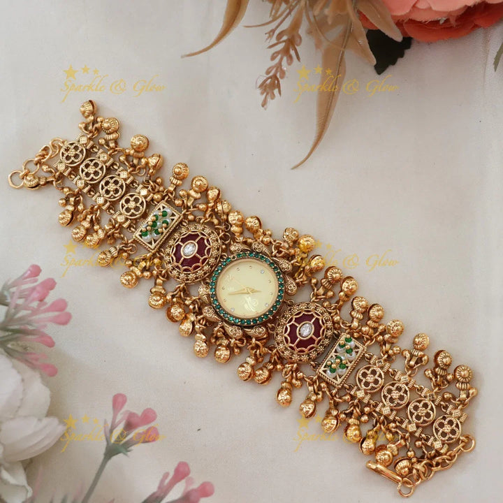 Premium Gold Watch Bracelet for Festive Glamour Preorder Takes 30 days