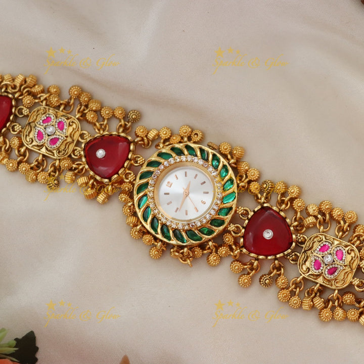 Exquisite Gold Watch Bracelet for Festive Elegance