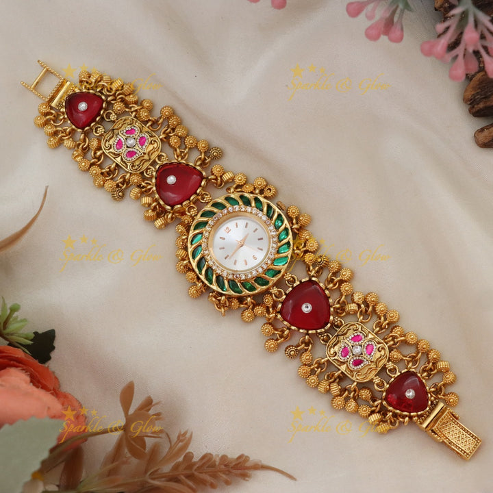 Exquisite Gold Watch Bracelet for Festive Elegance