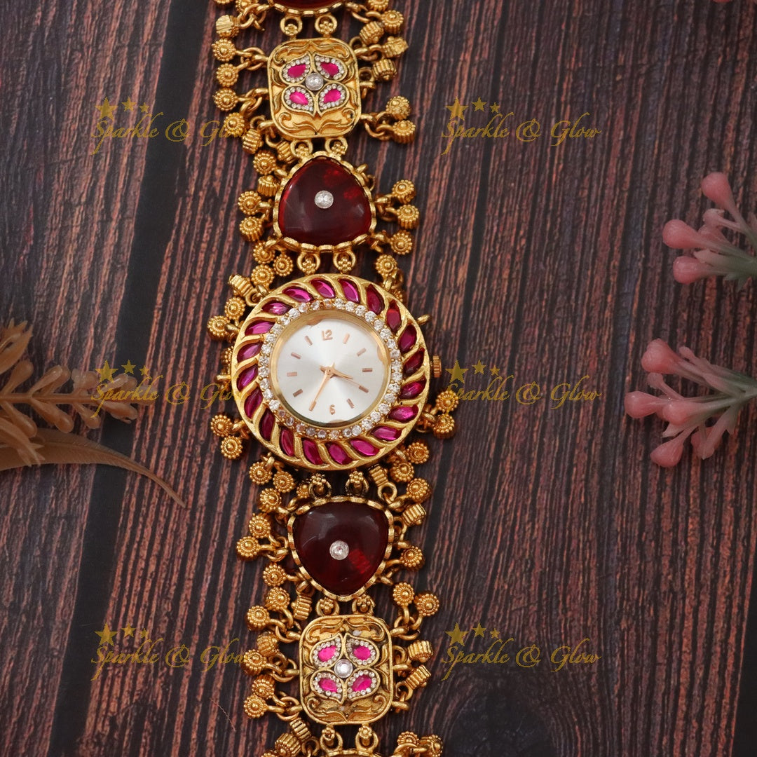 Exquisite Gold Watch Bracelet for Festive Elegance