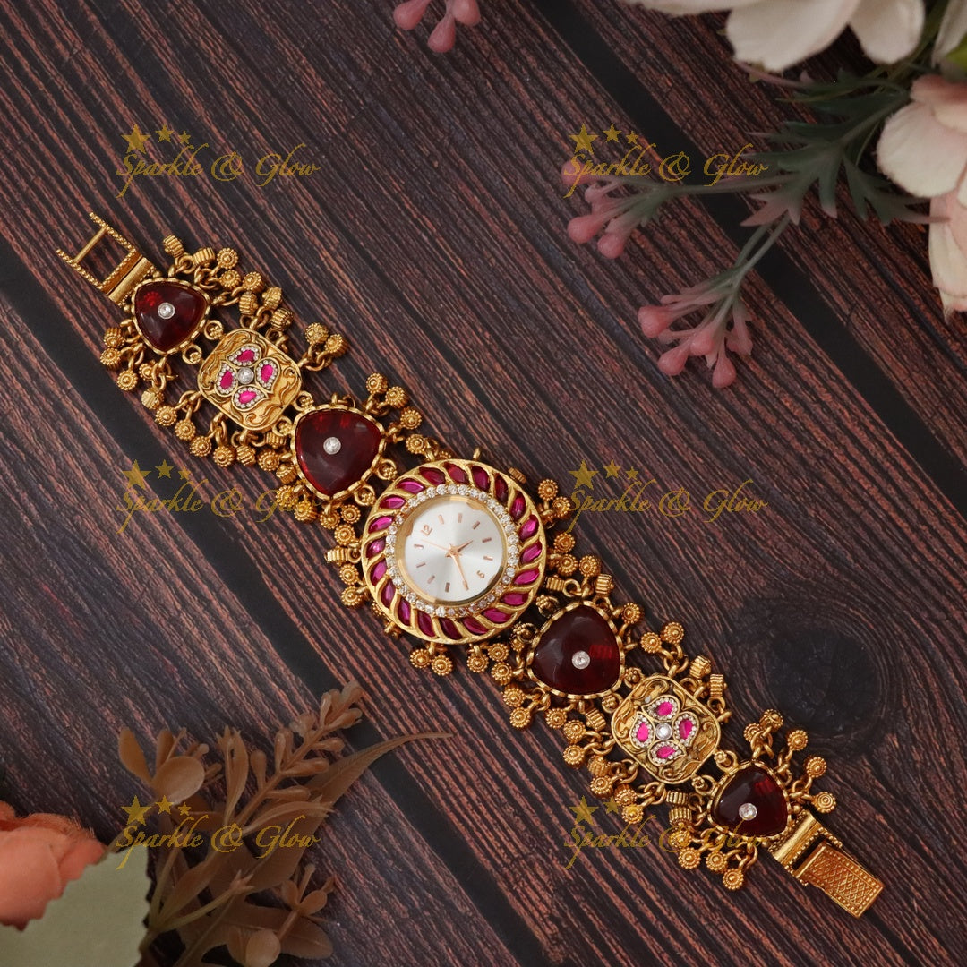 Exquisite Gold Watch Bracelet for Festive Elegance